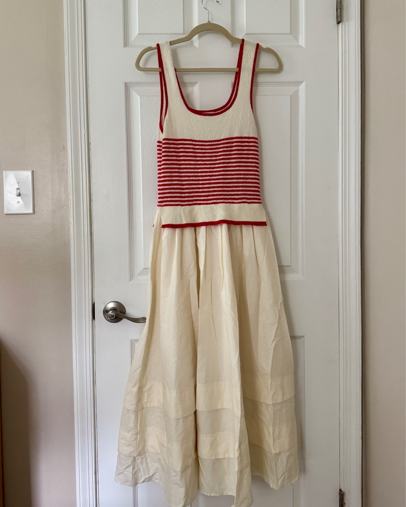 moon river cream striped dress Moon River Black and Ivory Striped Maxi Dress Black and Ivory / XS