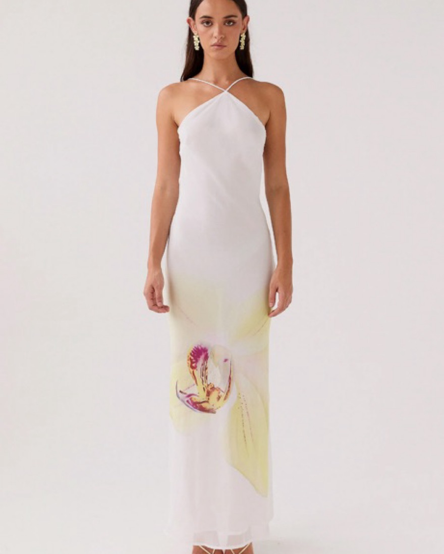 midi length dress Ever-Pretty Amber Bloom Print Floral High Low Midi Dress for Summer Wedding Guests