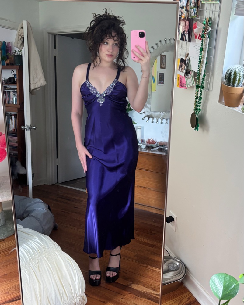 Vintage 90s / 00s Purple Silk Dress by Vintage - Pickle