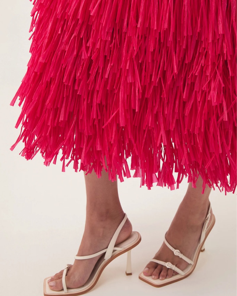 Aje Rushes Raffia Knit Midi Dress | Pickle