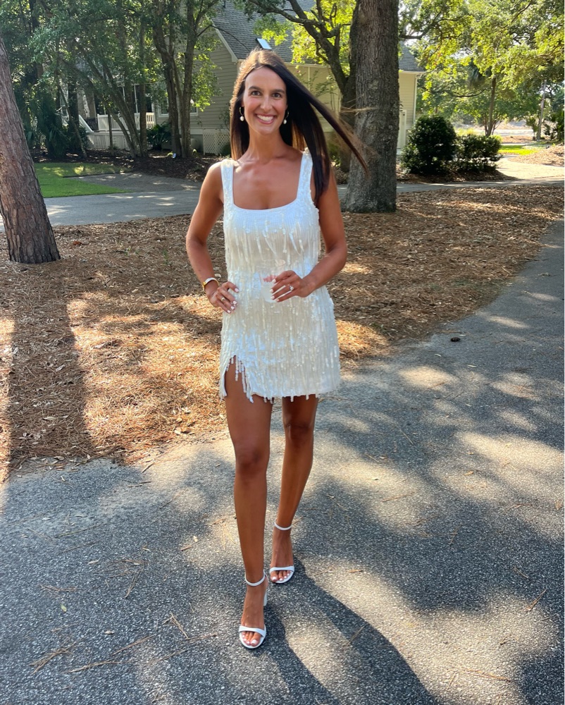 Staud Sequined Fringe-Trimmed Mini by Staud - Pickle