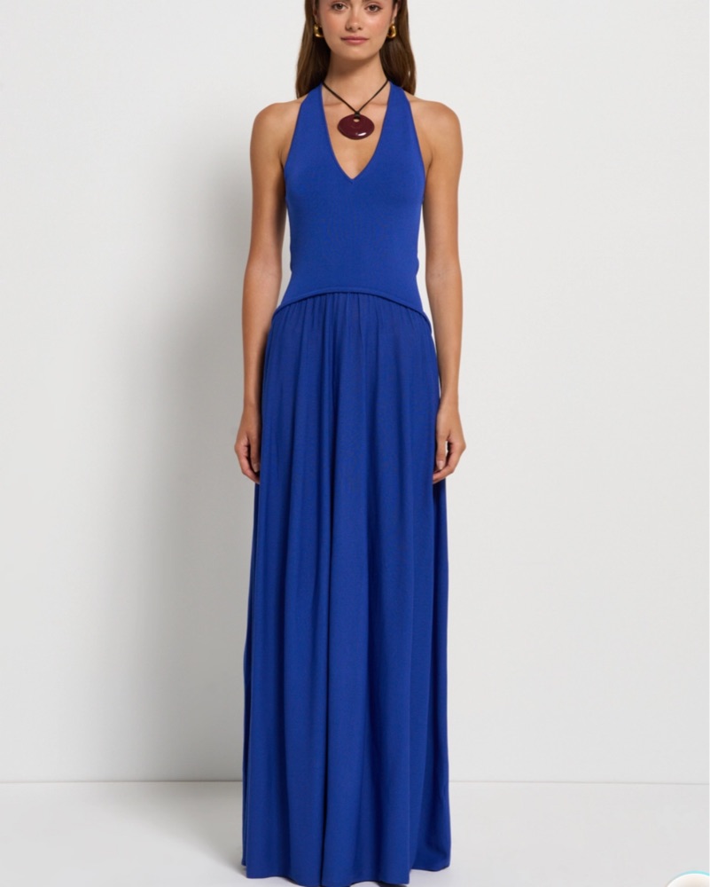 knee length dresses for ladies Nocturnal Blue Dora Long Sleeve Maxi Dress main image 0