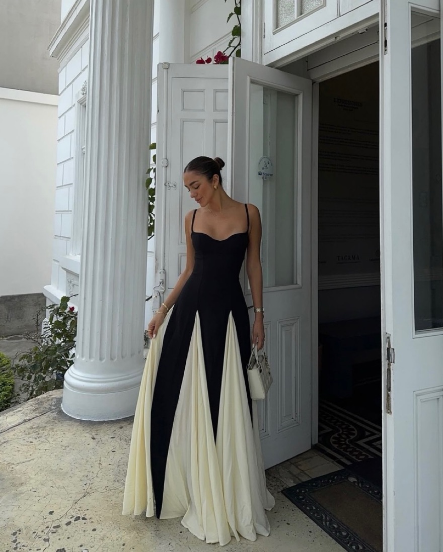 tidal tucked cut out midi dress Introspect | Pink Ripple Tie Dye SS MIDI Front cut outs with Color:Brown Check Chic Formal and Party