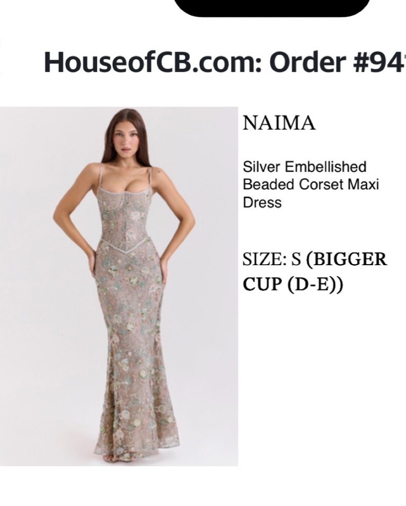 Naima Beaded Corset Maxi Dress by House of CB - Pickle