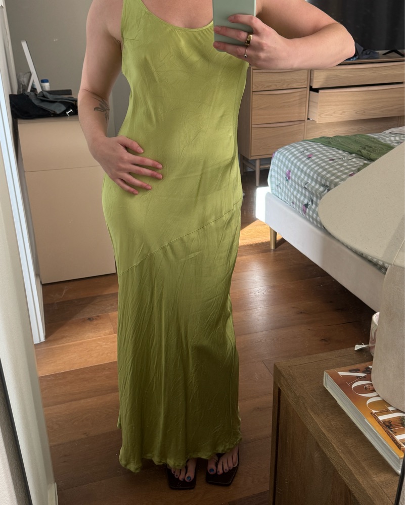 Dissh Lime Satin Maxi Dress by Dissh - Pickle