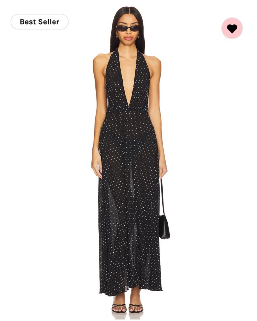 Lioness DISTRICT MAXI DRESS - ONYX POLKA by Lioness - Pickle