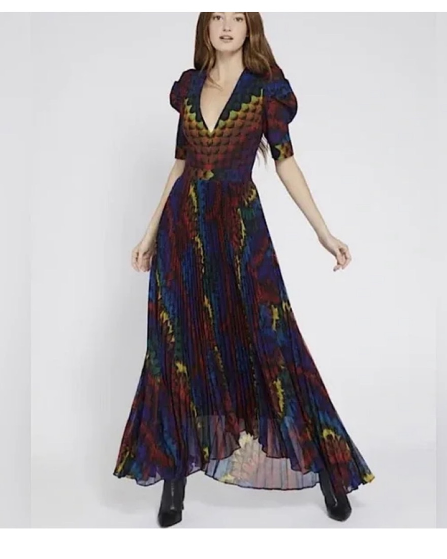 alice and olivia haven pleated dress ALICE + OLIVIA Haven Flared Midi Dress