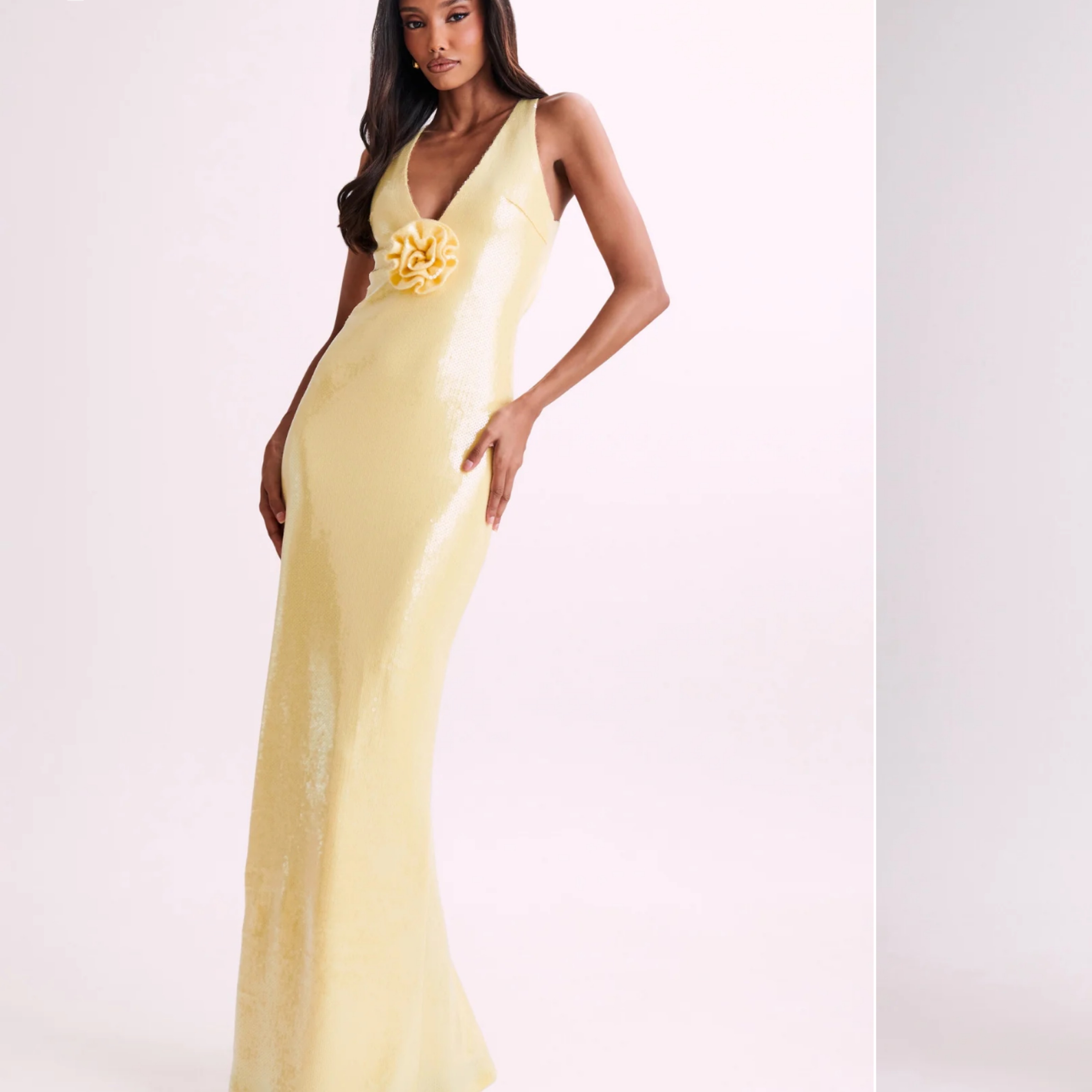 Meshki Yellow Sequin Gown by Meshki - Pickle