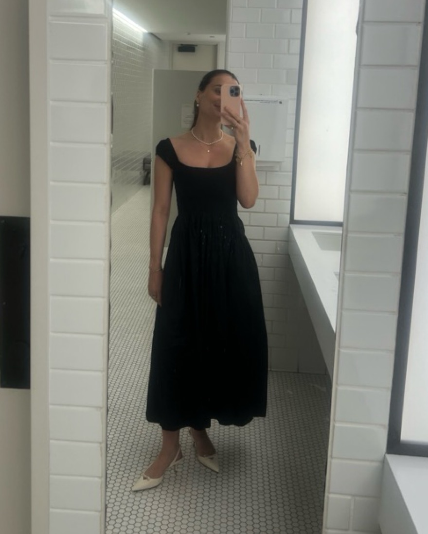 la ligne black dress La Ligne NY.Black Back Zip Spaghetti Strap Lace Trim Crepe Midi Dress main image 0