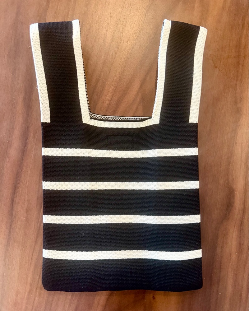★Wai Kei★ Striped Knit String Bag Black YKBD01AC05-2 MUSINSA | WAI KEI Striped knit string bag black