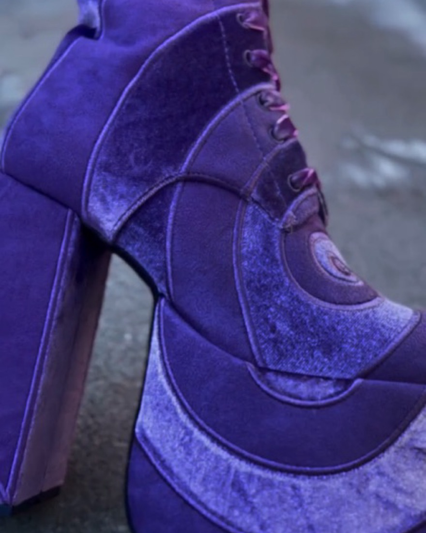 Dolls Kill Wonka Vision Purple Boots by Dolls Kill - Pickle