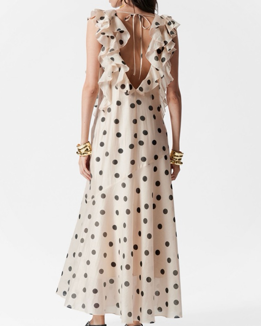 ◆Loulouseoul◆ Pearl Dot Dress Scarf Set Ivory Pearl Dot Dress (Scarf Set / Ivory) - LOULOUSEOUL