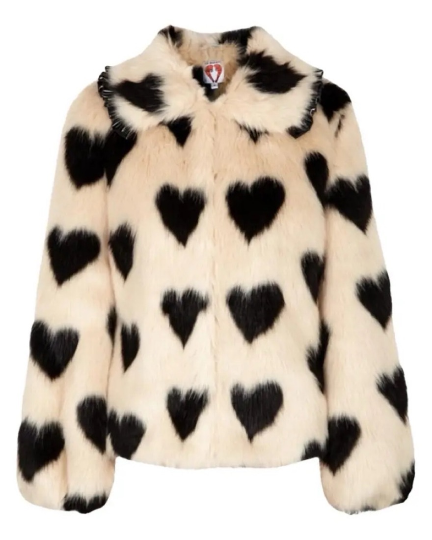 SHRIMPS フェイクファーコート Shrimps Faux Fur Heart Jacket by Shrimps - Pickle