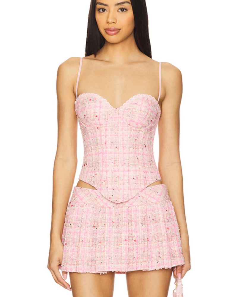 Guizio Sparkly Pink Tweed Set by Danielle Guizio - Pickle