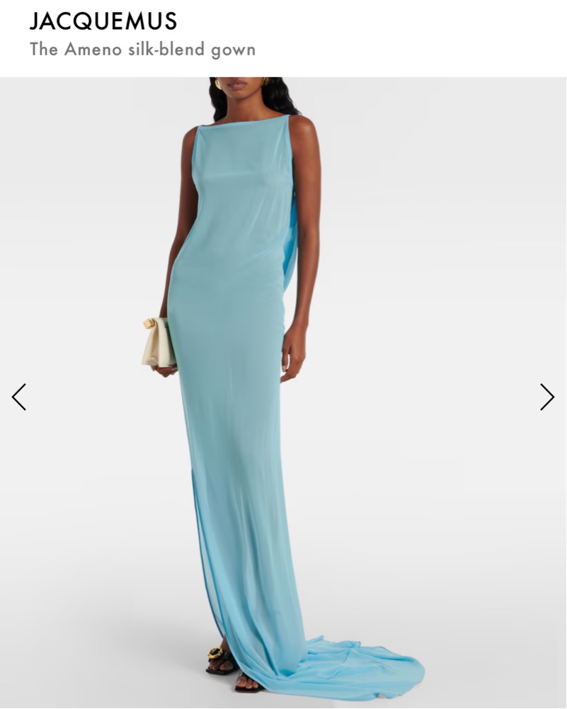 jacquemus blue dress Wedtrend Women Sky Blue Wedding Guest Dress A Line Chiffon Pleated Ruffle  Sleeves Bridesmaid Dress with Slit – WEDTREND main image 0