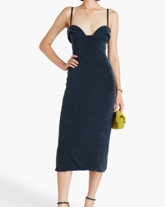 $790 Jacquemus Navy Midi Dress by JACQUEMUS - Pickle