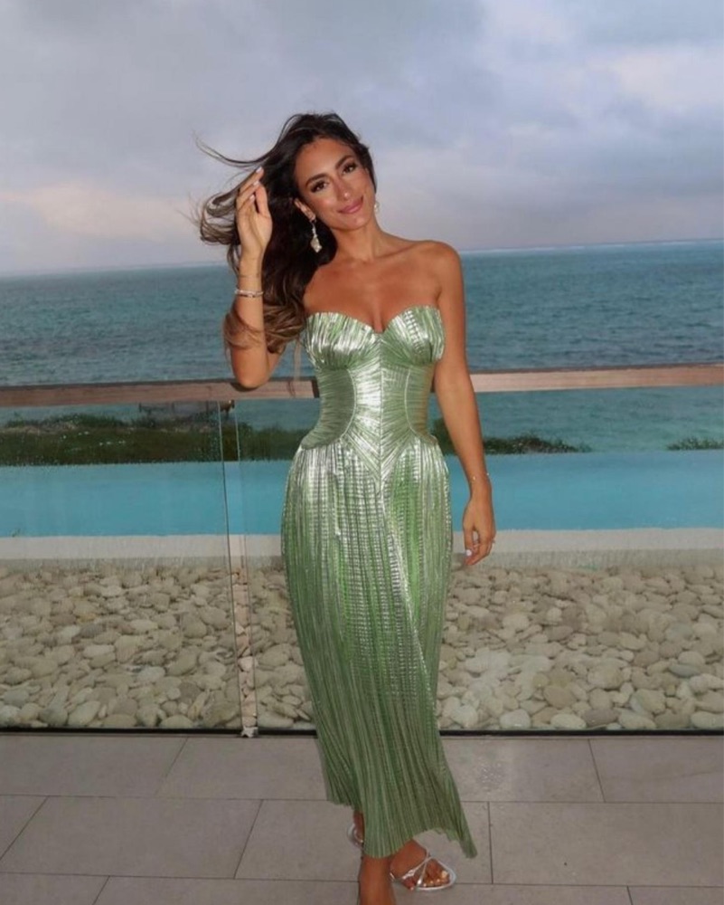 アッカ 25th ドレスゴム Cult Gaia Ashika Gown Green by Cult Gaia - Pickle