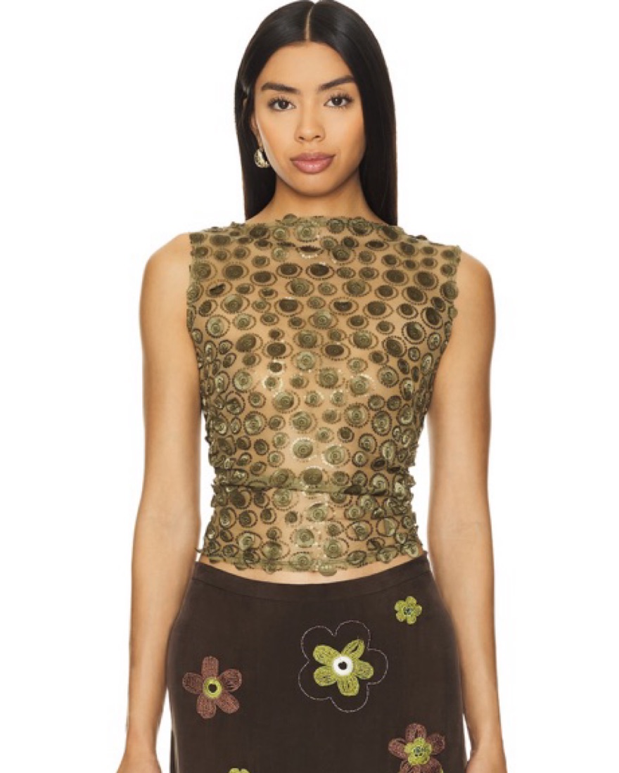 Siedres Green Sheer Top | Pickle