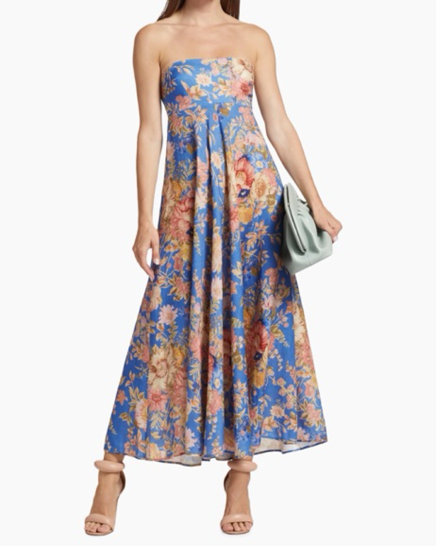 パーティードレス ZIMMERMANN august linen bandeau dress 1982DRS242 zimmermann-Multicolor-August-