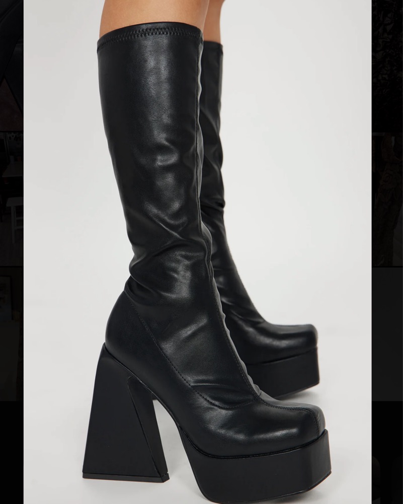 Chic Black Platform Boots by Fashion Nova - Pickle