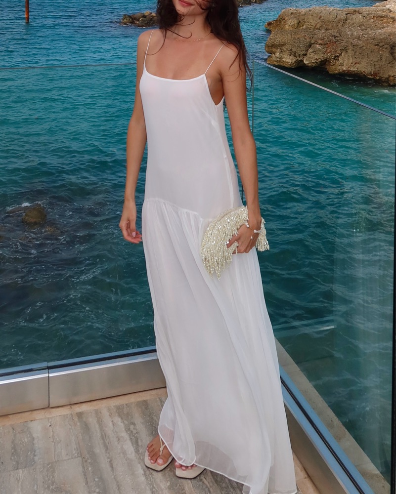 3 4 sleeve dresses for wedding guest Mae Light Blue Crepe Column Gown with 3/4 Sleeves Athens Modest Gown Cream cocktail dress Lolla Green Floral Maxi Color:royal-blue