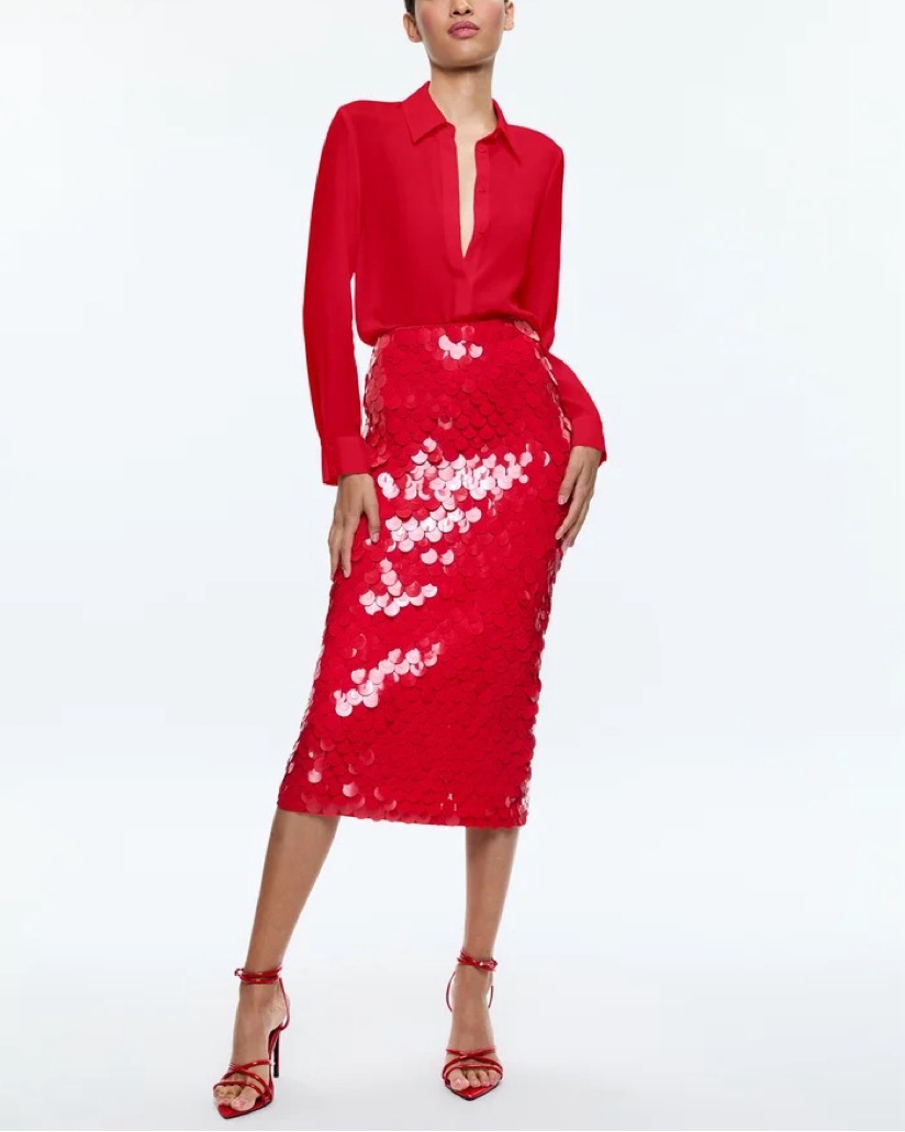 alice and olivia red sequin dress Alice + Olivia | Dresses | Alice And Olivia Chic Red Patterned Sequin Dress