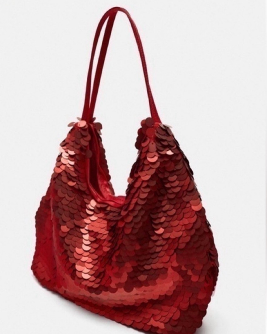 Zara Red Sequin Handbag | Pickle