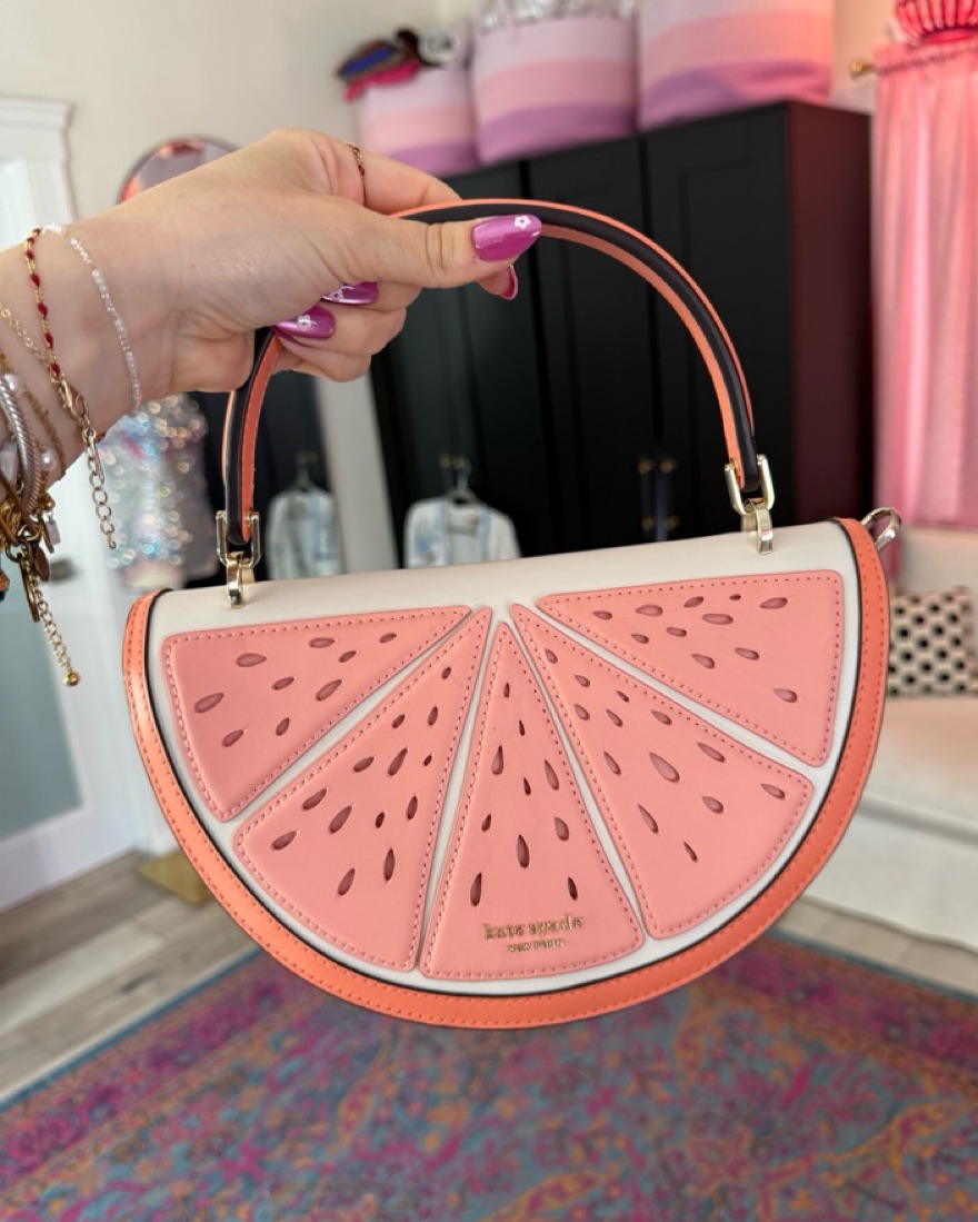 kate spade スイカデザイン クラッチバッグ Novelty Wicker Handle/Crossbody Bag by Kate Spade - Pickle