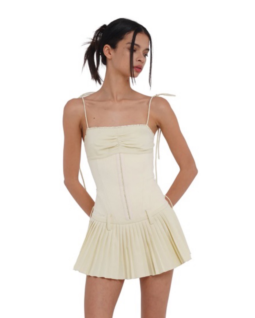 Sweet Chilling pleated mini dress by Sweet Chilling - Pickle