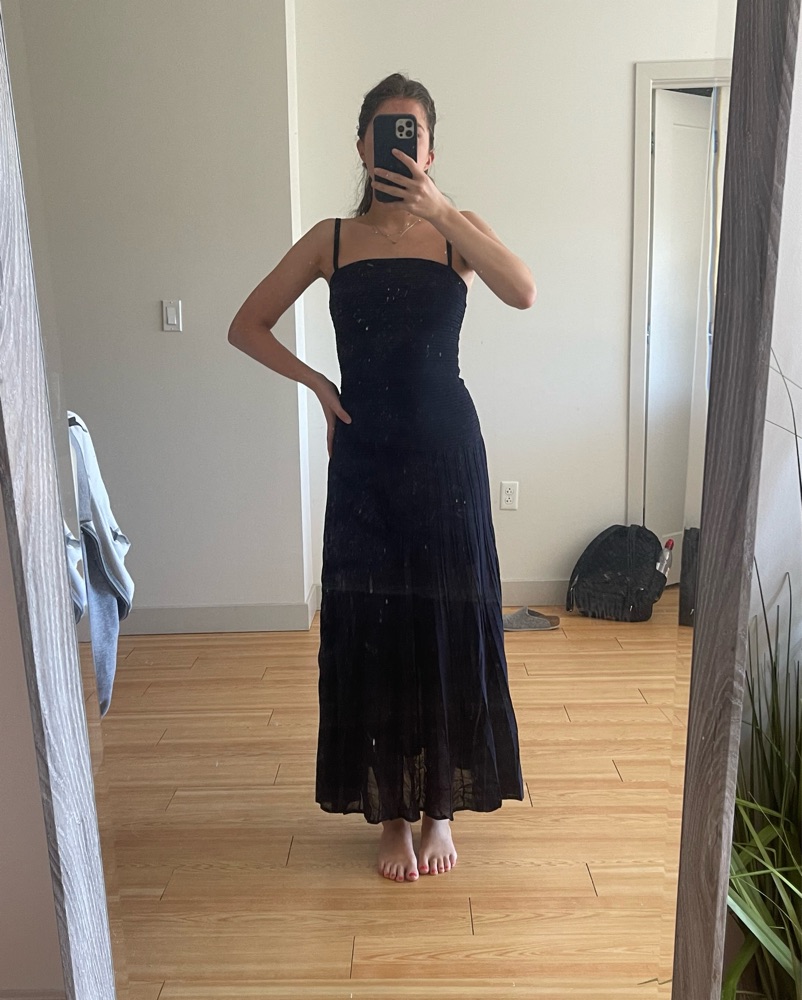 knit maxi dress cream Rhythm Scallop Knit Maxi Dress main image 1