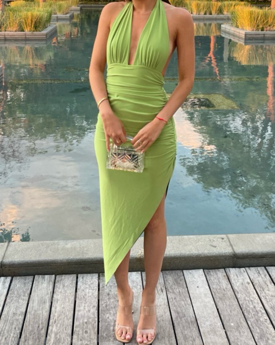 パーティードレス NORMA KAMALI KK1233 PL667 968 Dresses Green DIANA DRESS – Neon Green – Norma Kamali