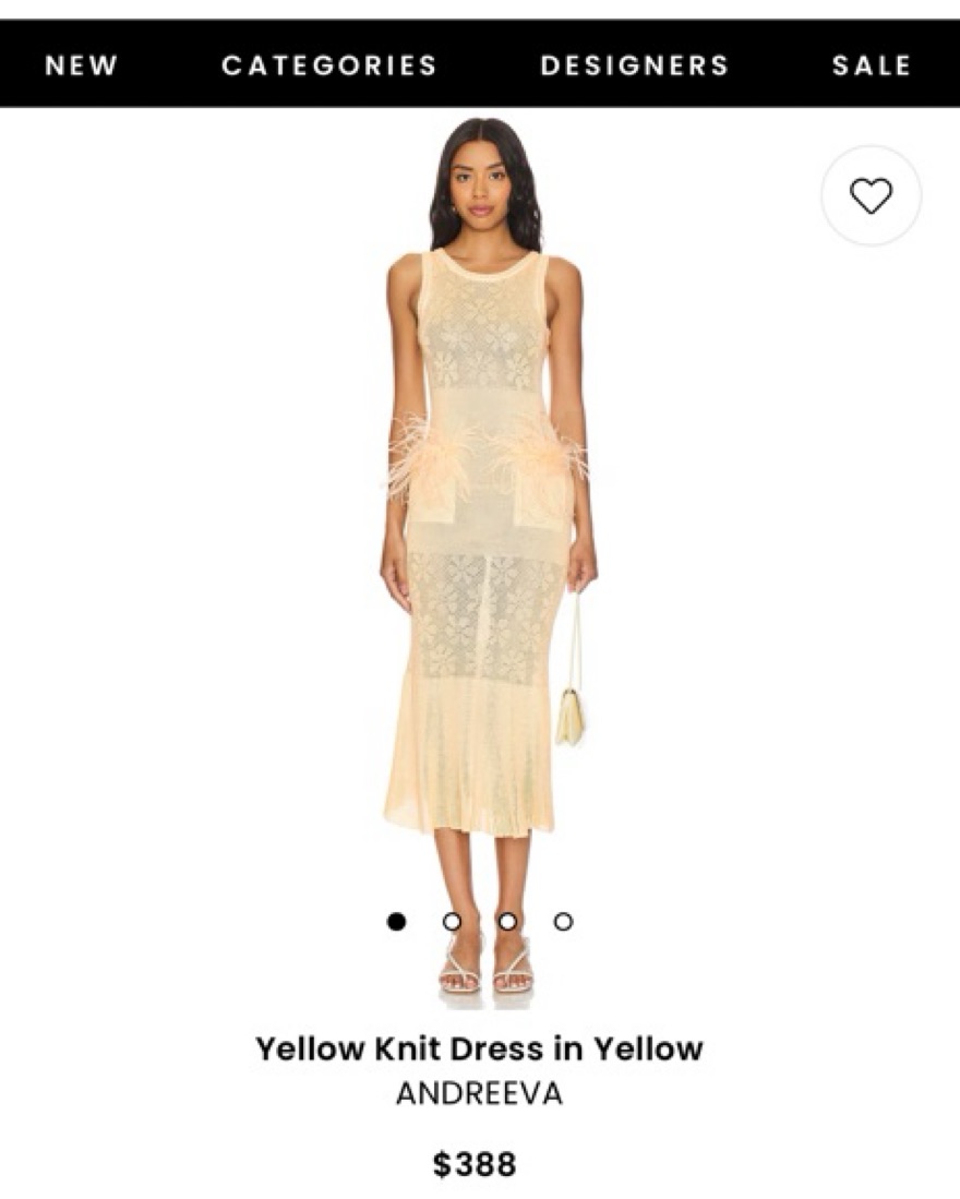 M me eme：Feather knit dress Cream Lace Dress - Feather Strapless Dress - Sequin Midi