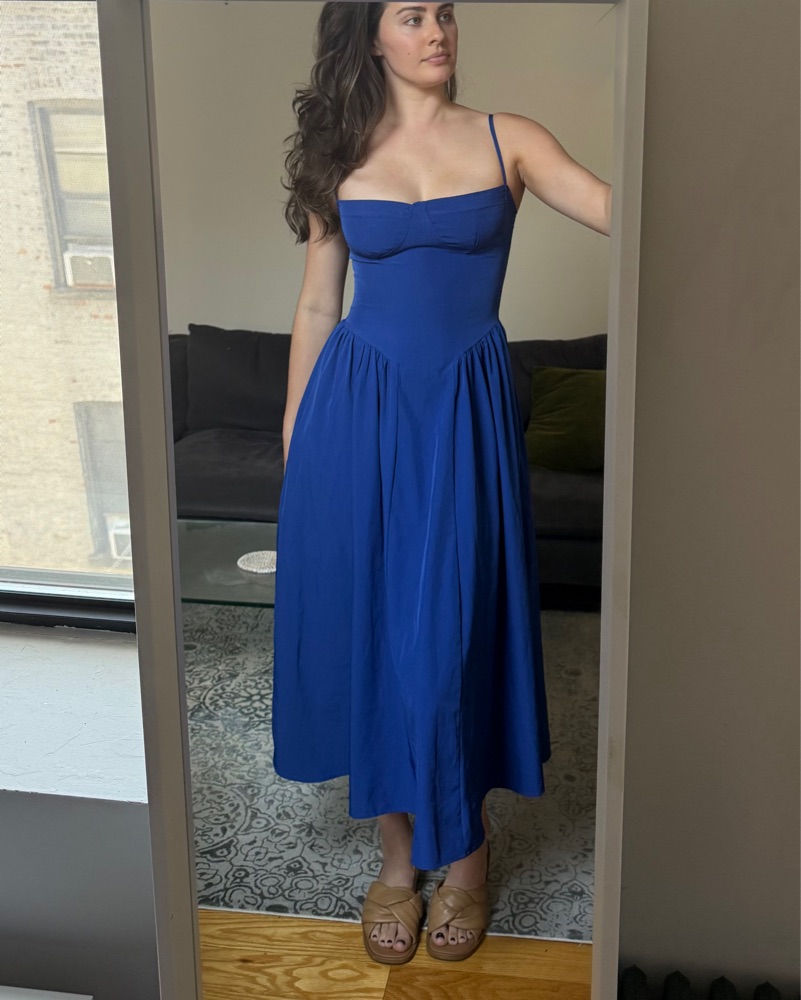 corset skirt wedding dress Andrea & Leo WL087 Long Bridal Floral Lace Applique Addition Elle Fit-and-Flare Maxi season:PF24 Color:Atlantic Blue Off Shoulder Color