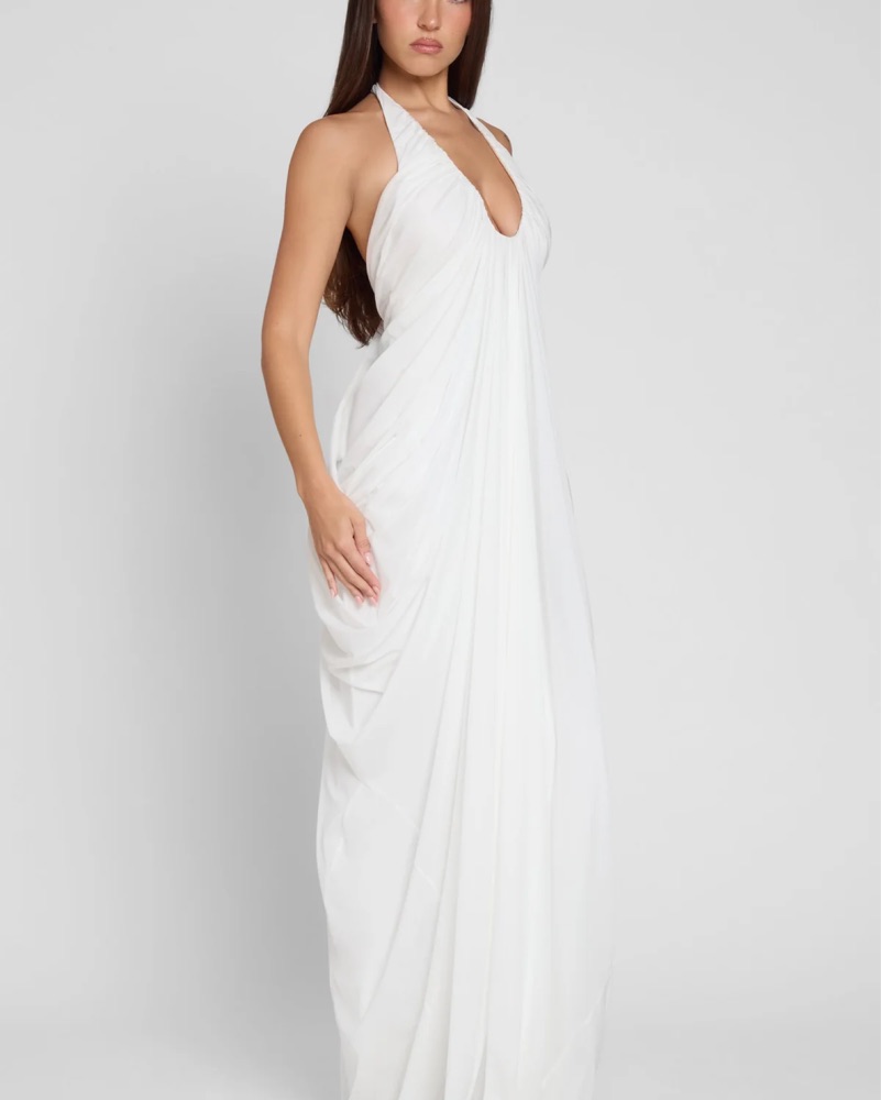 Cascade Drape Gown by Leau - Pickle