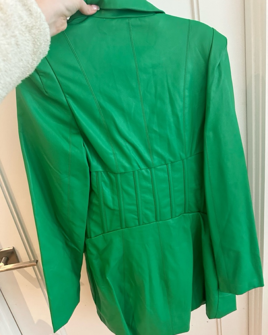 Green Leather Blazer Corset Dress by Eliya The Label - Pickle