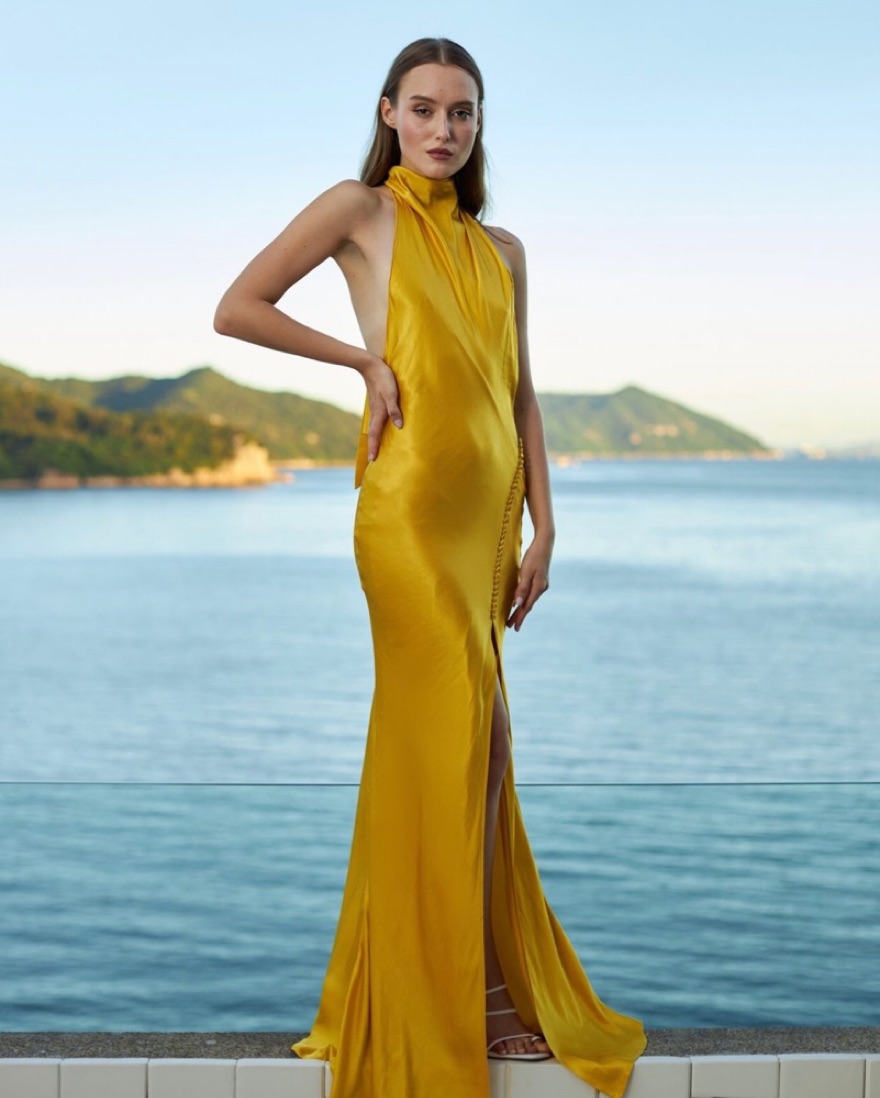 sau lee gold dress SAU LEE Gillian Dress, Light Gold