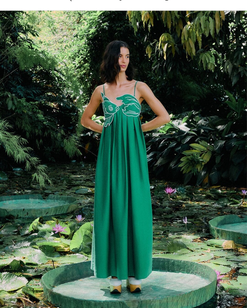 farm rio summer dresses Bruna Dress - Szane x - Floresta de verao Latinx Owned/Founded Yellow Maxi Dresses Long Yellow