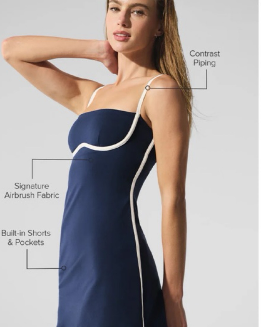 Alo airbrush streamline Dress Navy by Alo Yoga - Pickle