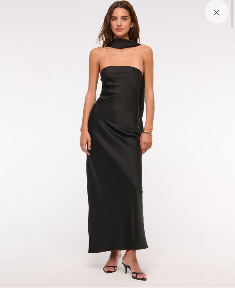 Julia Strapless Scarf Maxi Dress by Abercrombie and Fitch - Pickle