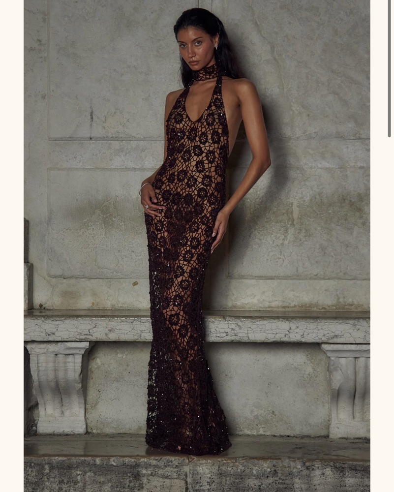 Mirror Palais Estrella Flora Gown by Mirror Palais - Pickle