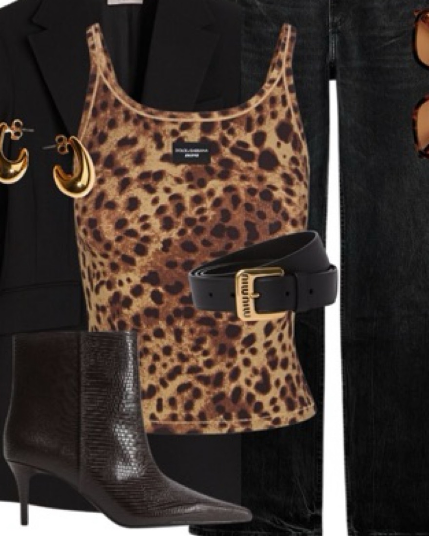 トップス D&G DOLCE&GABBANA Leopard Camisole Dolce & Gabbana leopard-print Satin Camisole Top | Brown