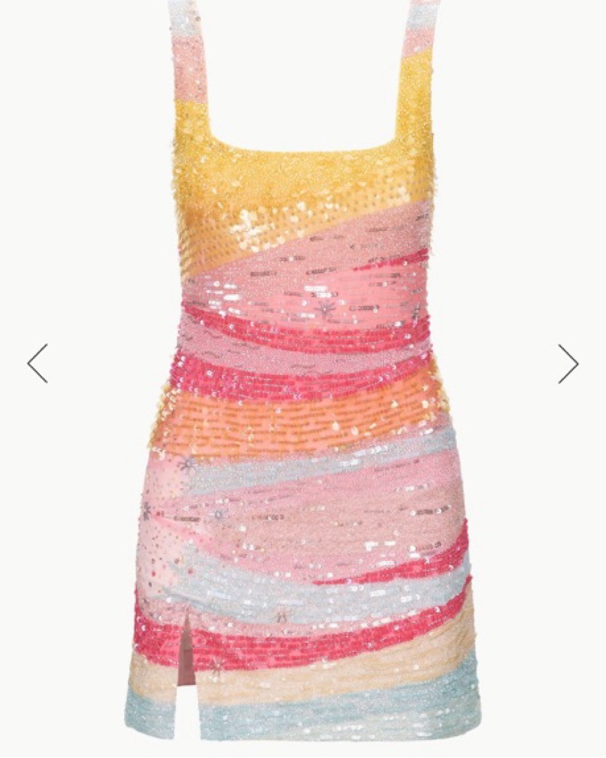 staud beaded dress dupe Stardust Onyx Ilana Dress