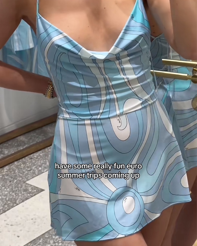 Emilio Pucci Blue Marble Print Dress NEW | Pickle