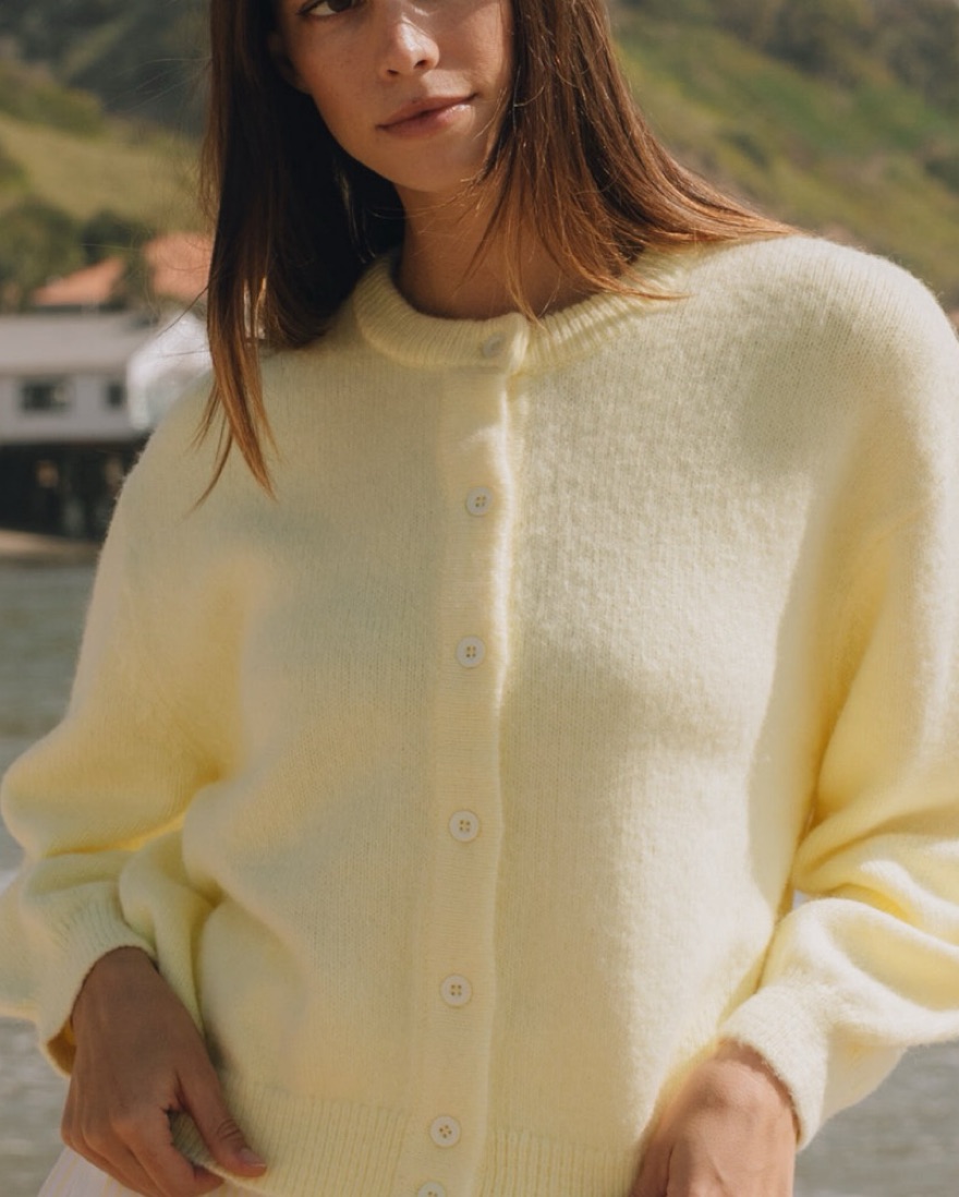 RAINMAKER DOUGI CARDIGAN YELLOW サイズ4 Women's Callie Layered Looker Cardigan, Beige/White