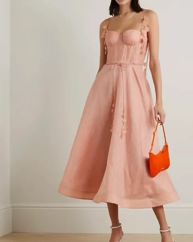 パーティードレス ZIMMERMANN TULLE CORSET MIDI DRESS Black Tulle Corset Midi Dress | Zimmermann