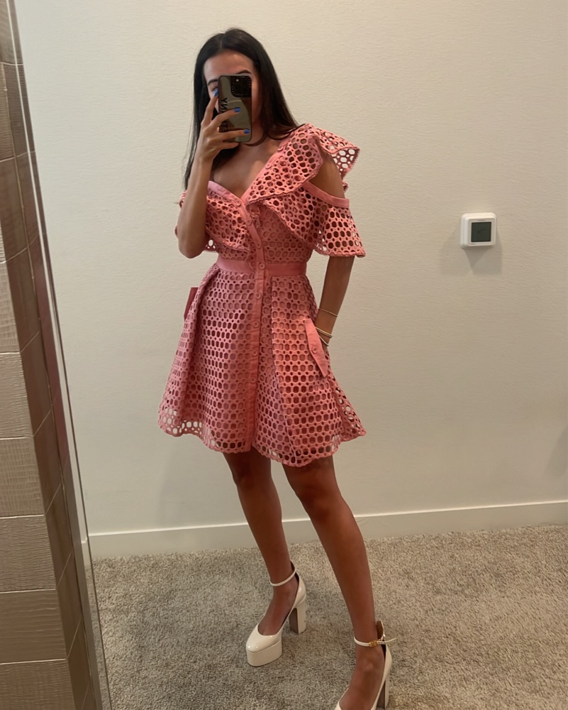 Self Portrait Lace Frill Mini Dress by Self Portrait - Pickle