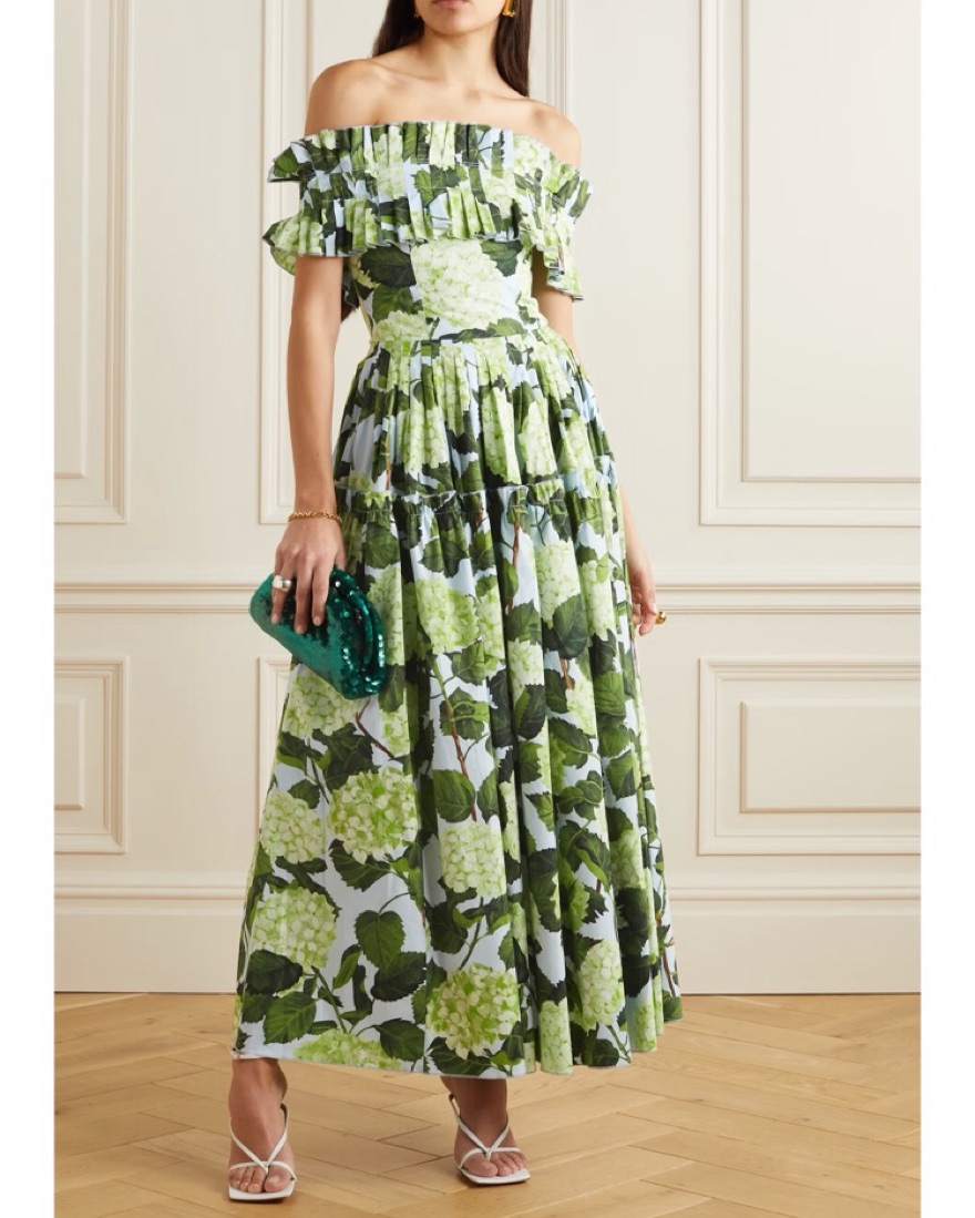 kohl's dresses formal Navy Blue Floral Tiered Maxi Dress with Puff Sleeves – Giddy Up Glamour  Boutique main image 1