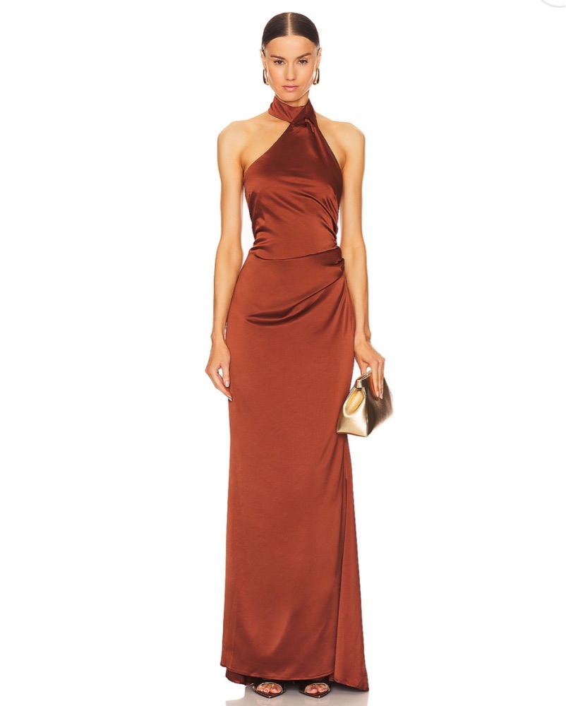 Nookie Entice Satin Gown In Mocha by Nookie - Pickle