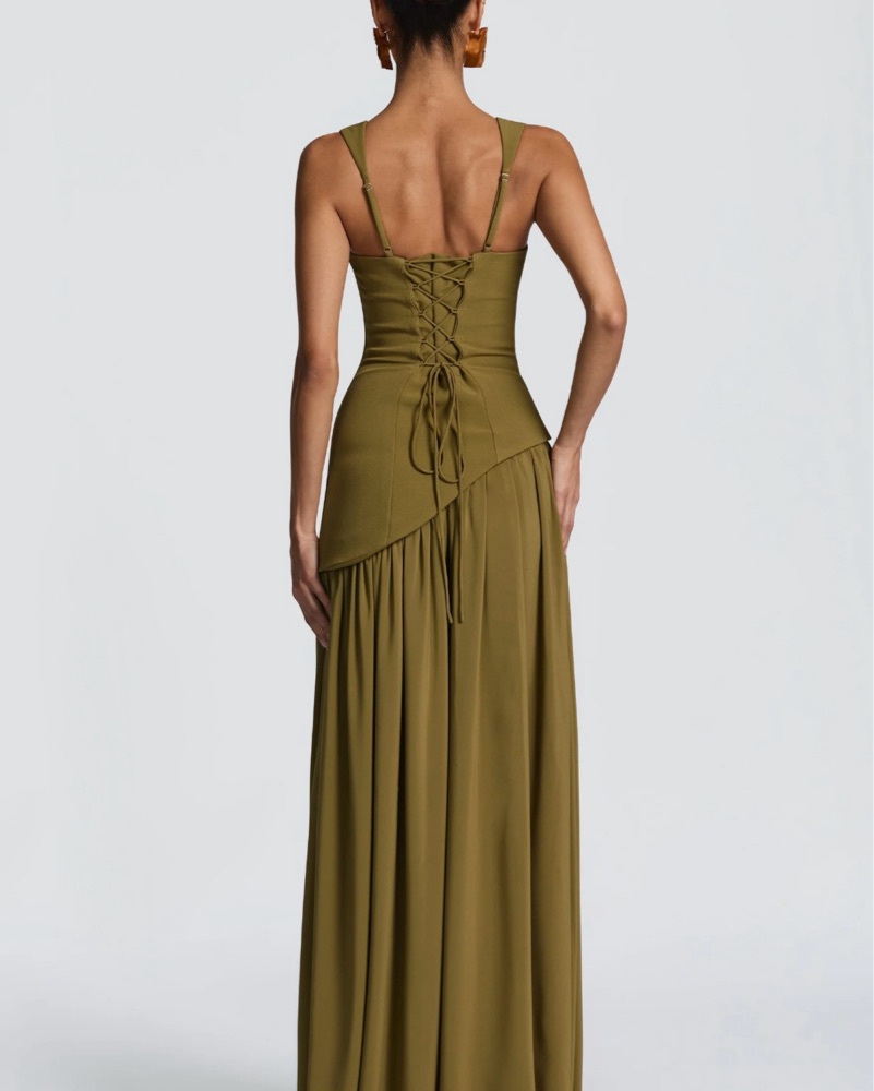 deep olive green dress Morven Maxi Dress main image 1