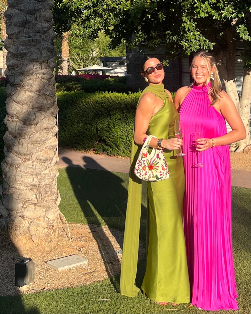 mango green long dress Long draped dress